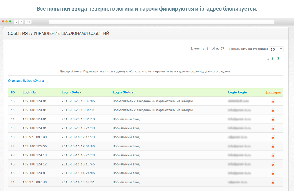 Учет входов в CRM