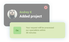 Online notifications in the system